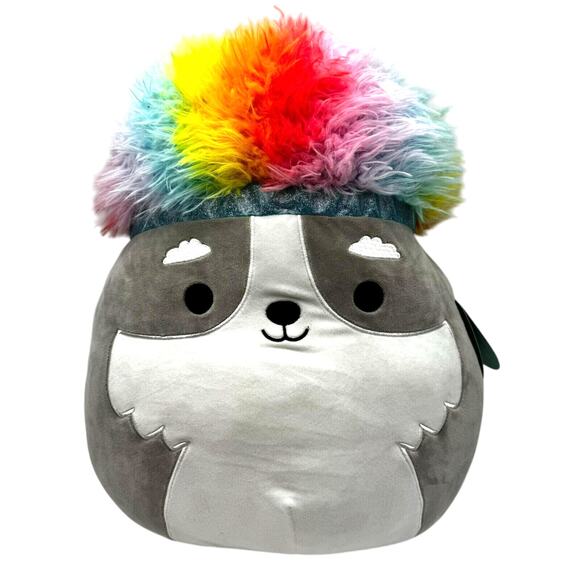 SQUISHMALLOWS NWT Ridge‎ 16" Stuffed Plush Squishdoo Rainbow Husky Dog Wolf RARE - Picture 1 of 7